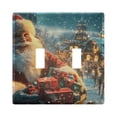 thumbnail image 1 of Dailycode Light Switch Plate Covers 2 Gang Wall Plate Plastics Outlet Covers for Kitchen Home Office Decor Santa Claus in Sleigh with Gifts, 1 of 8