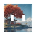 thumbnail image 1 of Dailycode Light Switch Plate Covers 2 Gang Wall Plate Plastics Outlet Covers for Kitchen Home Office Decor Tree House on Island, 1 of 8