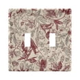thumbnail image 1 of Dailycode Light Switch Plate Covers 2 Gang Wall Plate Plastics Outlet Covers for Kitchen Home Office Decor Vintage Floral and Bird, 1 of 8