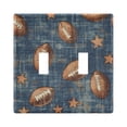 thumbnail image 1 of Dailycode Light Switch Plate Covers 2 Gang Wall Plate Plastics Outlet Covers for Kitchen Home Office Decor Vintage Rugby Star, 1 of 8