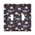 thumbnail image 1 of Dailycode Light Switch Plate Covers 2 Gang Wall Plate Plastics Outlet Covers for Kitchen Home Office Decor Whale Cloud Sun, 1 of 8