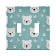 thumbnail image 1 of Dailycode Light Switch Plate Covers 2 Gang Wall Plate Plastics Outlet Covers for Kitchen Home Office Decor White Bear Face and Paw, 1 of 8