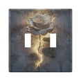 thumbnail image 1 of Dailycode Light Switch Plate Covers 2 Gang Wall Plate Plastics Outlet Covers for Kitchen Home Office Decor White Marble Rose, 1 of 8