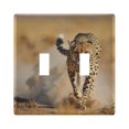 thumbnail image 1 of Dailycode Light Switch Plate Covers 2 Gang Wall Plate Plastics Outlet Covers for Kitchen Home Office Decor Wild Cheetah Leopard, 1 of 8
