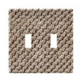 thumbnail image 1 of Dailycode Light Switch Plate Covers 2 Gang Wall Plate Plastics Outlet Covers for Kitchen Home Office Decor Wool Knitting Pattern, 1 of 8