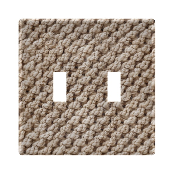 Dailycode Light Switch Plate Covers 2 Gang Wall Plate Plastics Outlet Covers for Kitchen Home Office Decor Wool Knitting Pattern