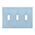 thumbnail image 1 of Dailycode Light Switch Plate Covers 3 Gang Wall Plate Plastics Outlet Covers for Kitchen Home Office Decor Baby Blue, 1 of 8