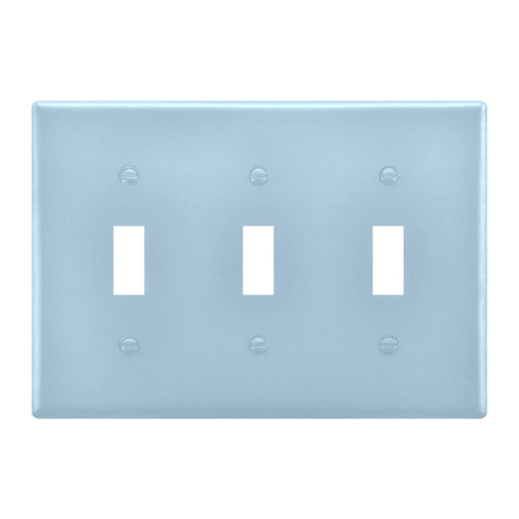 Dailycode Light Switch Plate Covers 3 Gang Wall Plate Plastics Outlet Covers for Kitchen Home Office Decor Baby Blue