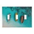 thumbnail image 1 of Dailycode Light Switch Plate Covers 3 Gang Wall Plate Plastics Outlet Covers for Kitchen Home Office Decor Boats in Turquoise Sea, 1 of 8