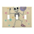 thumbnail image 1 of Dailycode Light Switch Plate Covers 3 Gang Wall Plate Plastics Outlet Covers for Kitchen Home Office Decor Cartoon Skeleton on Dance Floor, 1 of 8