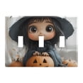 thumbnail image 1 of Dailycode Light Switch Plate Covers 3 Gang Wall Plate Plastics Outlet Covers for Kitchen Home Office Decor Cartoon Witch Owl Pumpkins, 1 of 8