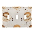 thumbnail image 1 of Dailycode Light Switch Plate Covers 3 Gang Wall Plate Plastics Outlet Covers for Kitchen Home Office Decor Coffee and Heart Latte, 1 of 8