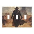 thumbnail image 1 of Dailycode Light Switch Plate Covers 3 Gang Wall Plate Plastics Outlet Covers for Kitchen Home Office Decor Cowboy Walk on Desert, 1 of 8