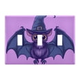 thumbnail image 1 of Dailycode Light Switch Plate Covers 3 Gang Wall Plate Plastics Outlet Covers for Kitchen Home Office Decor Cute Bat with Wizard Hat, 1 of 8