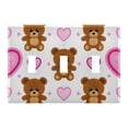 thumbnail image 1 of Dailycode Light Switch Plate Covers 3 Gang Wall Plate Plastics Outlet Covers for Kitchen Home Office Decor Cute Bear Heart, 1 of 8