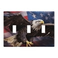 thumbnail image 1 of Dailycode Light Switch Plate Covers 3 Gang Wall Plate Plastics Outlet Covers for Kitchen Home Office Decor Eagle with American Flag, 1 of 8