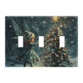 thumbnail image 1 of Dailycode Light Switch Plate Covers 3 Gang Wall Plate Plastics Outlet Covers for Kitchen Home Office Decor Fairy and Christmas Tree, 1 of 8