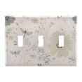 thumbnail image 1 of Dailycode Light Switch Plate Covers 3 Gang Wall Plate Plastics Outlet Covers for Kitchen Home Office Decor Flowers and Dragonflies, 1 of 8