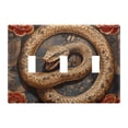 thumbnail image 1 of Dailycode Light Switch Plate Covers 3 Gang Wall Plate Plastics Outlet Covers for Kitchen Home Office Decor Golden Snake and Rose, 1 of 8