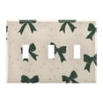 thumbnail image 1 of Dailycode Light Switch Plate Covers 3 Gang Wall Plate Plastics Outlet Covers for Kitchen Home Office Decor Green Bow, 1 of 8