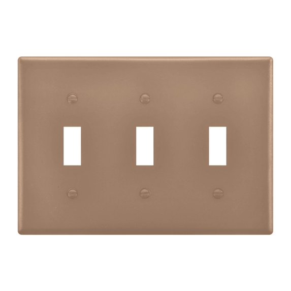 Dailycode Light Switch Plate Covers 3 Gang Wall Plate Plastics Outlet Covers for Kitchen Home Office Decor Khaki