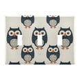thumbnail image 1 of Dailycode Light Switch Plate Covers 3 Gang Wall Plate Plastics Outlet Covers for Kitchen Home Office Decor Navy Blue Cute Owls, 1 of 8