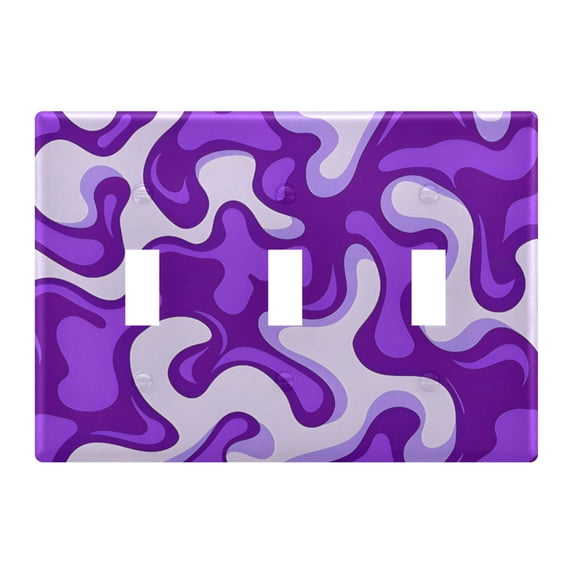 Dailycode Light Switch Plate Covers 3 Gang Wall Plate Plastics Outlet Covers for Kitchen Home Office Decor Purple Dream