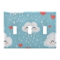 thumbnail image 1 of Dailycode Light Switch Plate Covers 3 Gang Wall Plate Plastics Outlet Covers for Kitchen Home Office Decor Rain Cloud Heart, 1 of 8