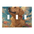 thumbnail image 1 of Dailycode Light Switch Plate Covers 3 Gang Wall Plate Plastics Outlet Covers for Kitchen Home Office Decor Retro Blue Sky Flower Dog, 1 of 8