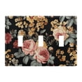 thumbnail image 1 of Dailycode Light Switch Plate Covers 3 Gang Wall Plate Plastics Outlet Covers for Kitchen Home Office Decor Rococo Red Pink Yellow Rose, 1 of 8