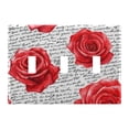 thumbnail image 1 of Dailycode Light Switch Plate Covers 3 Gang Wall Plate Plastics Outlet Covers for Kitchen Home Office Decor Rose and Letters, 1 of 8