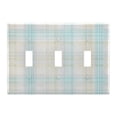 thumbnail image 1 of Dailycode Light Switch Plate Covers 3 Gang Wall Plate Plastics Outlet Covers for Kitchen Home Office Decor Soft Blue and Beige Plaid, 1 of 8
