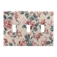thumbnail image 1 of Dailycode Light Switch Plate Covers 3 Gang Wall Plate Plastics Outlet Covers for Kitchen Home Office Decor Vintage Pink Roses and Leaves, 1 of 8