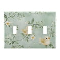 thumbnail image 1 of Dailycode Light Switch Plate Covers 3 Gang Wall Plate Plastics Outlet Covers for Kitchen Home Office Decor Watercolor Chick and Branch, 1 of 8