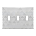 thumbnail image 1 of Dailycode Light Switch Plate Covers 3 Gang Wall Plate Plastics Outlet Covers for Kitchen Home Office Decor White and Light Gray Triangular, 1 of 8