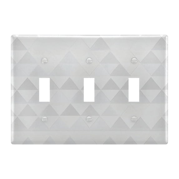 Dailycode Light Switch Plate Covers 3 Gang Wall Plate Plastics Outlet Covers for Kitchen Home Office Decor White and Light Gray Triangular