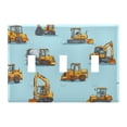 thumbnail image 1 of Dailycode Light Switch Plate Covers 3 Gang Wall Plate Plastics Outlet Covers for Kitchen Home Office Decor Yellow Excavators, 1 of 8