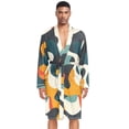 thumbnail image 1 of Dailycode Men Robe Lightweight Soft Bathrobes Kimono Nightgown Abstract Shapes Camouflage, 1 of 6
