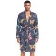 thumbnail image 1 of Dailycode Men Robe Lightweight Soft Bathrobes Kimono Nightgown Beautiful Butterflies and Star, 1 of 6