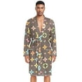 thumbnail image 1 of Dailycode Men Robe Lightweight Soft Bathrobes Kimono Nightgown Colorful Star Character, 1 of 6