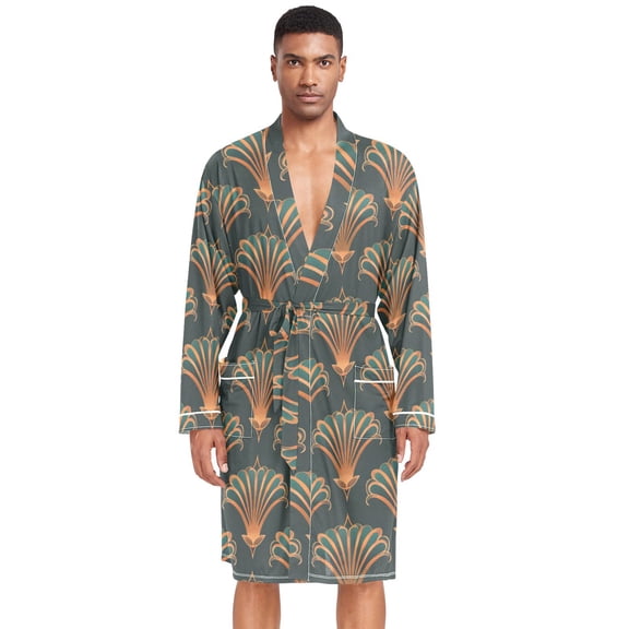 Dailycode Men Robe Lightweight Soft Bathrobes Kimono Nightgown Luxury Shells