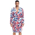 thumbnail image 1 of Dailycode Men Robe Lightweight Soft Bathrobes Kimono Nightgown Red Leopard, 1 of 6