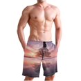 thumbnail image 1 of Dailycode Men's Quick Dry Swim Trunks Beach Shorts Casual Summer Board Shorts with Pockets, Beautiful Tree on Lake, 1 of 8
