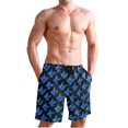 thumbnail image 1 of Dailycode Men's Quick Dry Swim Trunks Beach Shorts Casual Summer Board Shorts with Pockets, Blue Butterflies, 1 of 8