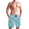 thumbnail image 1 of Dailycode Men's Quick Dry Swim Trunks Beach Shorts Casual Summer Board Shorts with Pockets, Cartoon Cute Dolphins, 1 of 8