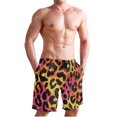 thumbnail image 1 of Dailycode Men's Quick Dry Swim Trunks Beach Shorts Casual Summer Board Shorts with Pockets, Colorful Leopard Print, 1 of 8