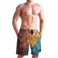 thumbnail image 1 of Dailycode Men's Quick Dry Swim Trunks Beach Shorts Casual Summer Board Shorts with Pockets, Colorful Squares and Cubes, 1 of 8