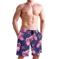 thumbnail image 1 of Dailycode Men's Quick Dry Swim Trunks Beach Shorts Casual Summer Board Shorts with Pockets, Gaming Joysticks and Button, 1 of 8