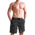thumbnail image 1 of Dailycode Men's Quick Dry Swim Trunks Beach Shorts Casual Summer Board Shorts with Pockets, Light Black Mysterious Swirling Plants, 1 of 8