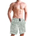 thumbnail image 1 of Dailycode Men's Quick Dry Swim Trunks Beach Shorts Casual Summer Board Shorts with Pockets, Line Graffiti, 1 of 8